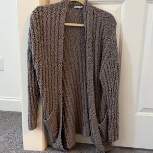 White Birch Popcorn Textured Gray Cardigan